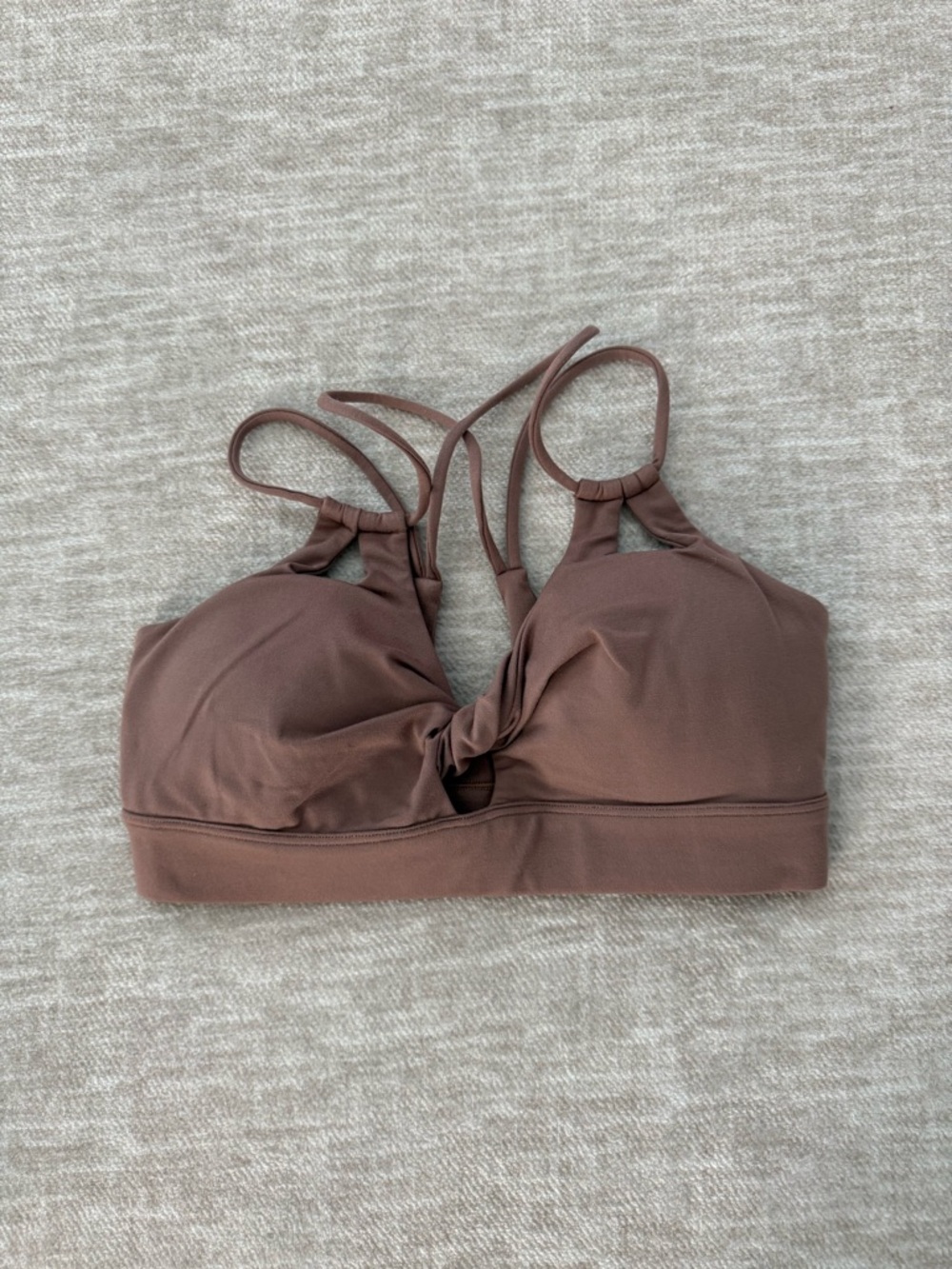 Bombshell Sportswear Twist Sports Bra — Tan